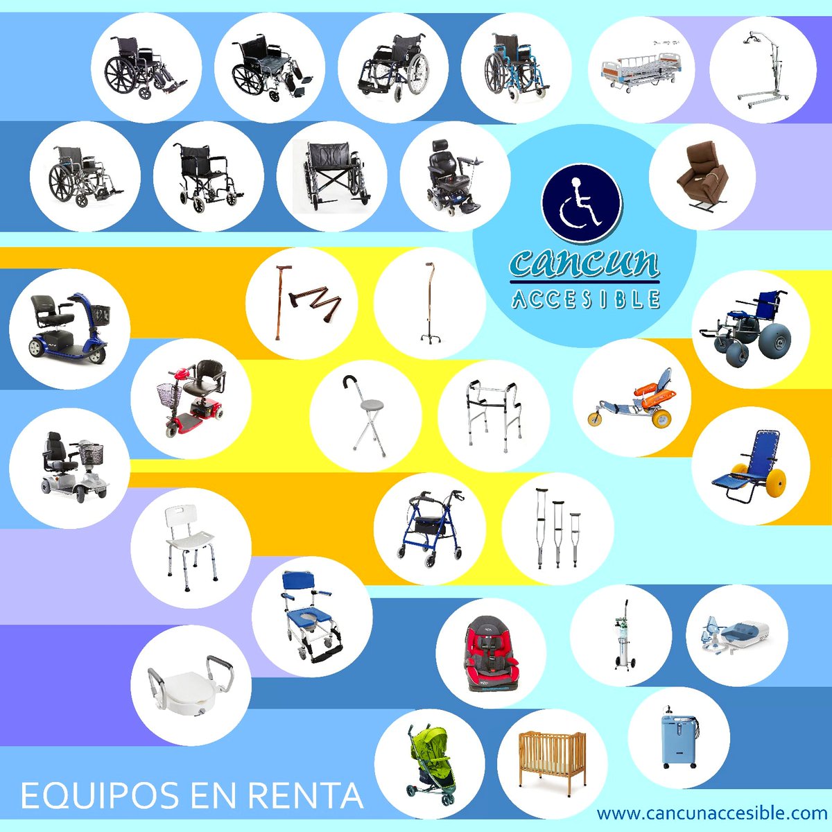 ¿Visitas o resides en #Cancun o #RivieraMaya? Tenemos variedad de ayudas técnicas para hacer tu movilidad más fácil. #TurismoInclusivo