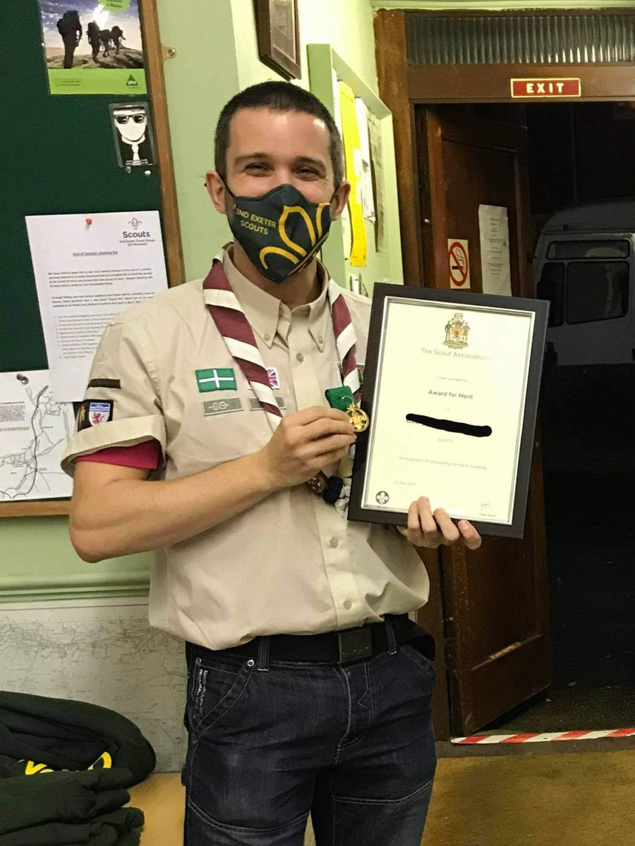 A nice way to finish 2020, presented with award for merit for outstanding service to Scouting