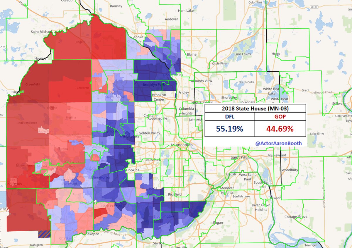 The DFL did make some further gains at the State House level over 2018 likely aided a bit by having a few more incumbents this time around. Big changes from when the GOP won the 2-party state house vote in 2014 & 2016.