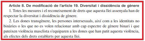 Ésta es la modificación.
No tienen vergüenza. 
#GovernCatalaContraLesDones
#JuevesFeministas