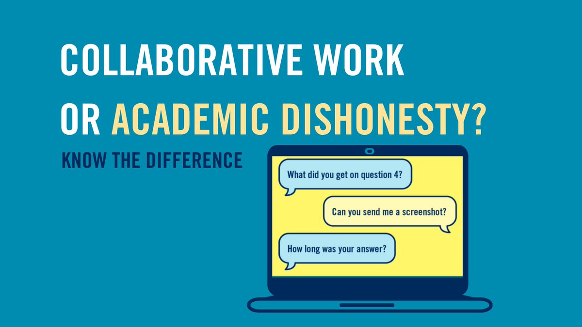 UTM's tweet photo. Studying with others can be a key to success. Helping each other during the exam isn’t. 

Know the difference and share your questions and ideas BEFORE the exam. 

Visit https://t.co/mP905ZtkEi for more information!

#LearnWithIntegrity @UTM_AIU https://t.co/WuzuVwU5ot