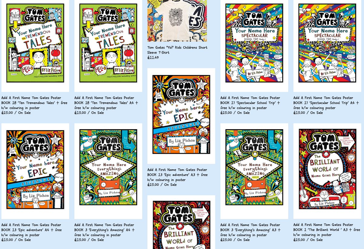 Customisable prints from Brighton-based Tom Gates writer-illustrator  @LizPichon  #SupportArtists  https://lizp.bigcartel.com&nbsp;