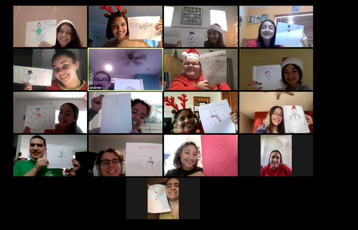 Fergbestbuddies's tweet photo. We had a great time at our December Matching Party❄️ All our buddies were so excites to meet their new peer members! Here’s a photo of everyone and their snowmans in honor of the holiday spirit💙 #matchingparty #bestbuddies https://t.co/zdelKczSJr