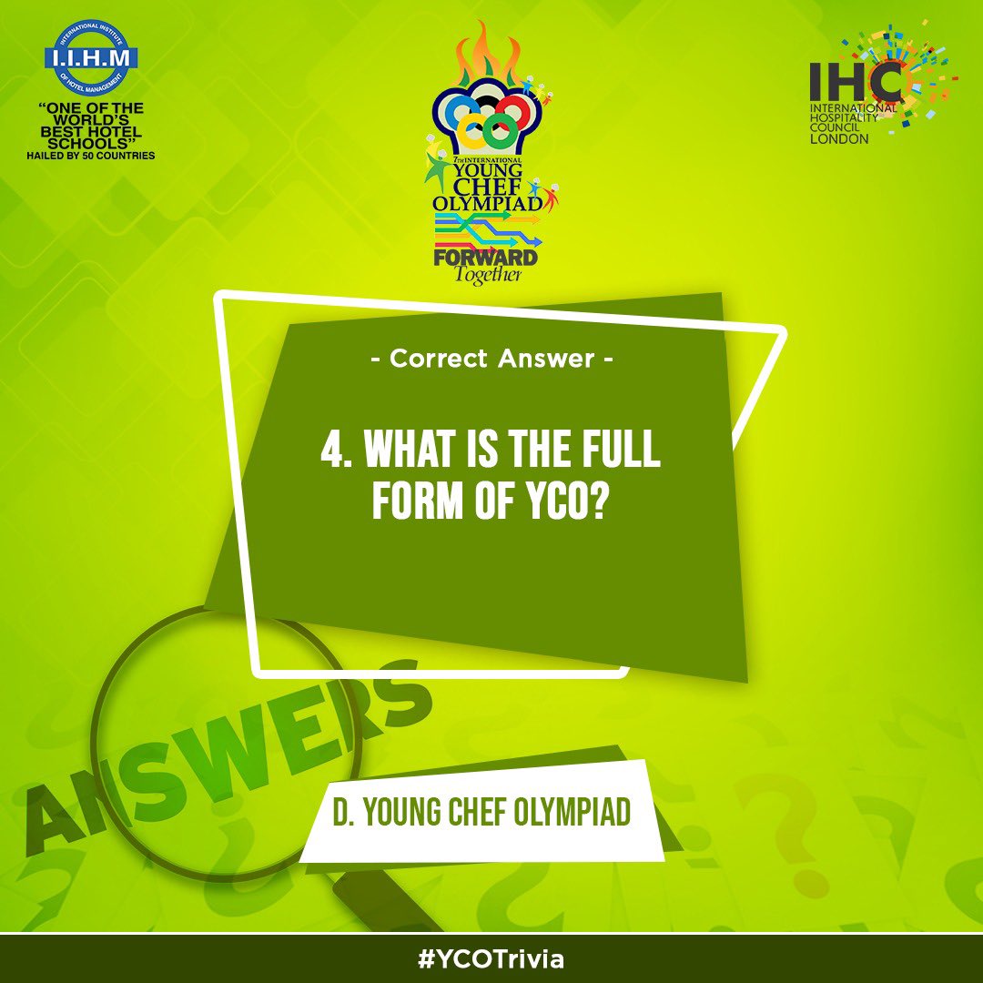 ria_work's tweet photo. #RT @IIHMHOTELSCHOOL: The correct answer to the #YCOTrivia’s question 4 is Young Chef Olympiad! 
Did you get it right?
Stay tuned for more!

#CulinaryCorridor #KitchenCorridor #HopeOlympiad #ForwardTogether #culinarycompetition #youngchef #iihmbest3years… https://t.co/VZXv3Oze3B