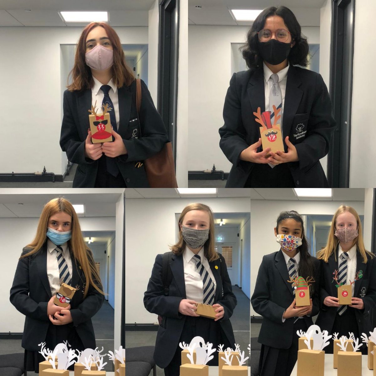 hyndburnacademy's tweet photo. Well done to all our winners who received a Rudolph Box as part of Miss Palmer's recognition assembly this morning. Each box contained a Love2Shop voucher of random amounts. #educationwithcharacter #rewardingstudents #HYA12DaysofChristmas https://t.co/y5WTx3A2fl