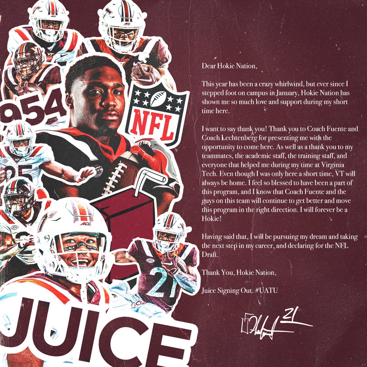 JuiceHerbert's tweet photo. Thank You Virginia Tech! 🧃✌🏾 #UATU https://t.co/1PprbMQRRK