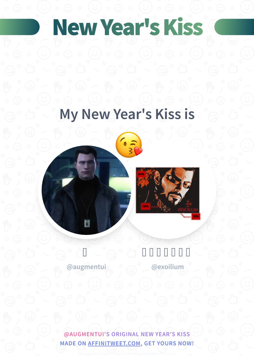 ✨ New Year's Kiss

I'm preparing my best last year kiss and first of the next year exoilium 😘💕
And you, who will you kiss at midnight?

➡️ affinitweet.com/new-years-kiss