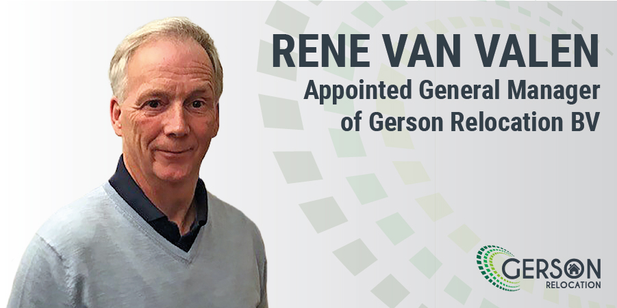 on "As of 1st January 2021, Rene van Valen joins Gerson Relocation, the moving and relocation specialists, where he will take on the role of General Manager for the