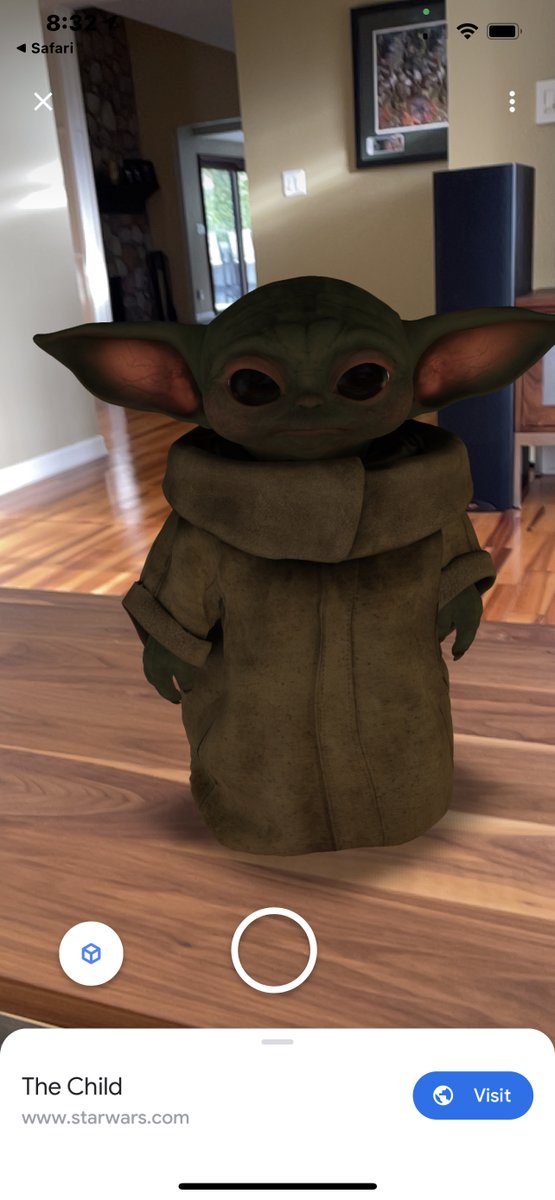 Grab your mobile device, head to Google and search for Grogu. You will see search results which include viewing Grogu in 3D. Once viewed in 3D you can then place him in your world via Augmented Reality. Even makes the cute Grogu noises.