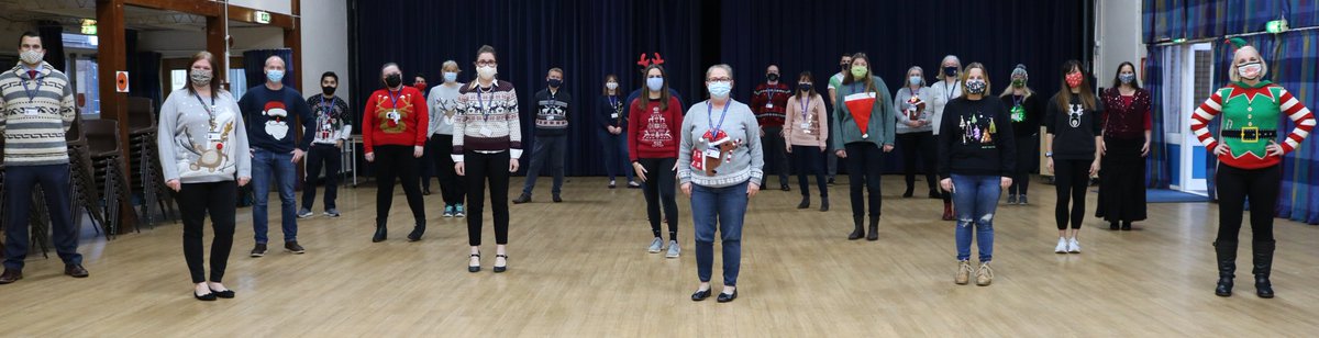 KennetSchool's tweet photo. Staff and pupils took part in Kennet's Christmas Jumper Day in memory of Emma, who sadly passed away recently. What a turnout we had - from Christmas trees to reindeers; presents to elves - our donations reached just shy of £2k for @BCRT. Wow! Thank you #KennetCommunity https://t.co/ayfPVA7Dgp