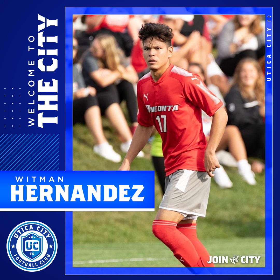 -2019 First Team All-American
-2019 SUNYAC Offensive Player of the Year
-2019 Leading point-getter across all NCAA men's soccer divisions 

We cannot wait to see what 2021 has in store for Utica City's new rookie signing, forward Witman Hernandez! #JointheCity