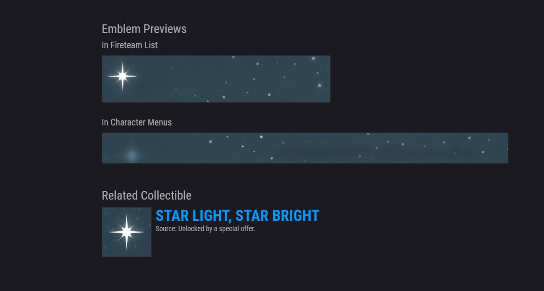 NobleCyderaal's tweet photo. Hi! I’m Selling two Destiny 2 emblems:
1) Star light Star bright
2) Ultraworld 
Message me if interested 🥇✨
#Destiny2 #destinythegame #BeyondLight #Bungie https://t.co/fiQbiqMNHz