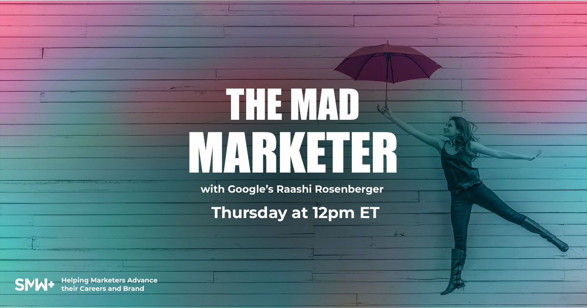 In ep 4 of The Mad Marketer, <a href="/RaashiRose/">Raashi Rosenberger</a> is joined by <a href="/RebeccaMinkoff/">Rebecca Minkoff</a>, the award-winning fashion designer and founder of the <a href="/the_FFC_/">The Female Founder Collective</a> as they discuss the necessary pivots brought on by the pandemic.

Streaming live now on SMW+: ow.ly/yCHU50COmXw