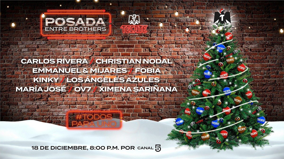 💥 Tecate, Ocesa Y Televisa SE UNEN PARA LA  POSADA ENTRE BROTHERS💥

La cervecera destinará 2 millones de pesos para meseros como parte de las acciones solidarias emprendidas

#CarlosRivera #christiannodal #emmanuelymijares #LosAngelesAzules #MariaJose #OV7 #XimenaSariñana