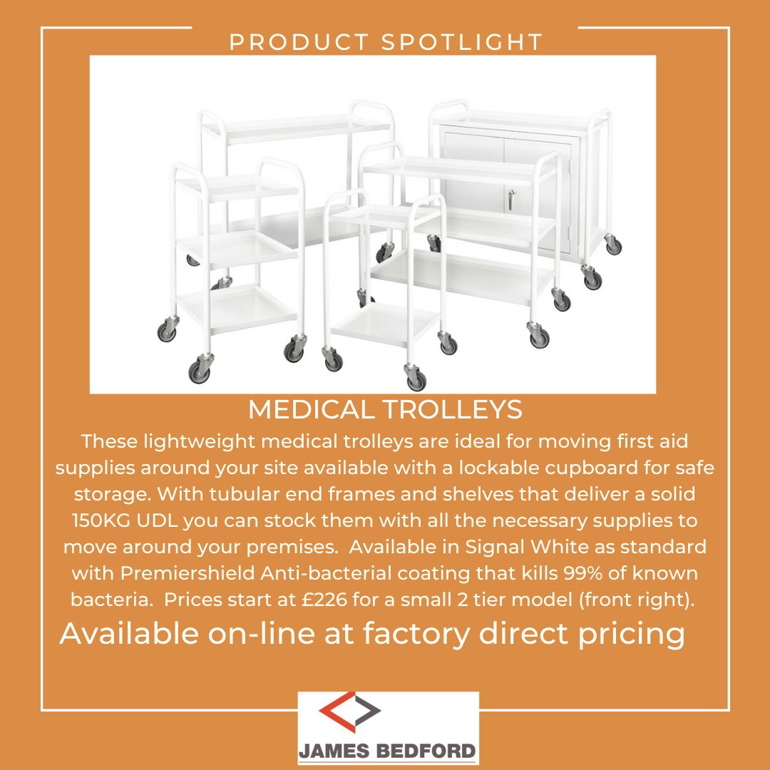 Day 17 of our Advent Calendar reveal &amp; we're featuring First Aid trolleys - lightweight but durable and great value for money! 
Shop online now at: 
jbedford.co.uk/cat.../trolley…
#medicaltrolleys #firstaid #firstaidsupplies #medical #healthcare #care #carehome #trolley #madeintheuk