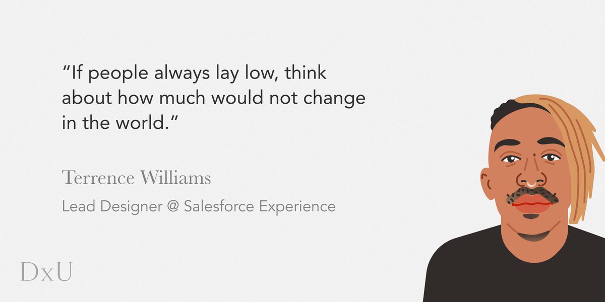 design_x_us's tweet photo. Discover how Terrence (@blackgeektweet) made the decision to stand up and speak out at https://t.co/ot56RW4UJn - Link in bio โฌ๏ธ
#design #designer #designerstories #designxus #salesforceexperience #salesforce #diversity #queerdesign #inclusion #speakout #designcommunity https://t.co/FaicRxvgYI