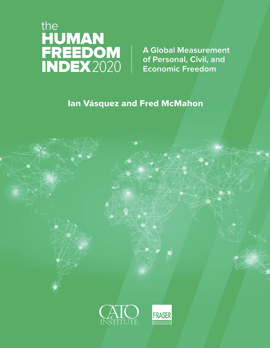 CatoFP's tweet photo. Every year, Cato and @FraserInstitute release the "Human Freedom Index," detailing the economic freedom in every country. They just released the 2020 edition. You can read it here: https://t.co/DIsrViQAeB #CatoFP #CGLP @VasquezIan https://t.co/FbiGlhzjjl
