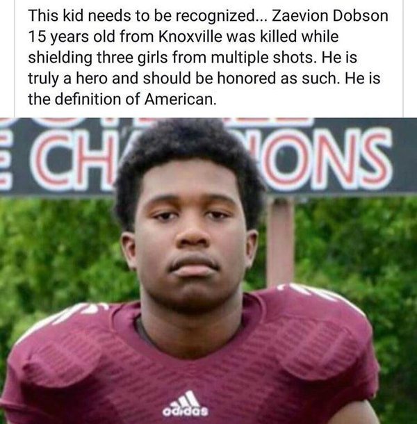 5 years ago today, Zaevion Dobson gave his live to save others.
RIP to a true hero. Merica.