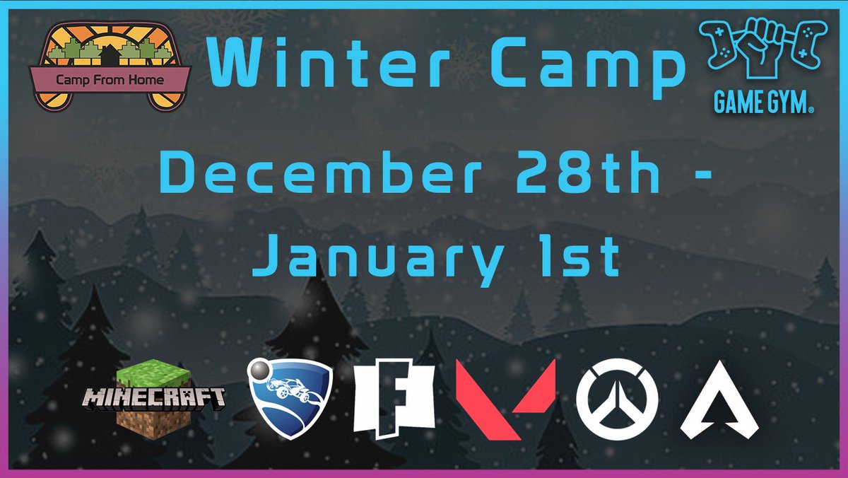 GameGymEsports's tweet photo. Still looking for the perfect holiday gift?

Come join us for our Winter Camp!

With something for every gamer ages 10-18, it’s the perfect mix of gaming and skill development.

Sign up now &amp; SAVE $20 w/ code WINTER20: https://t.co/7Jvq23Z8Oo

#CampFromHome #DigitalCamp https://t.co/c03osSTjDr