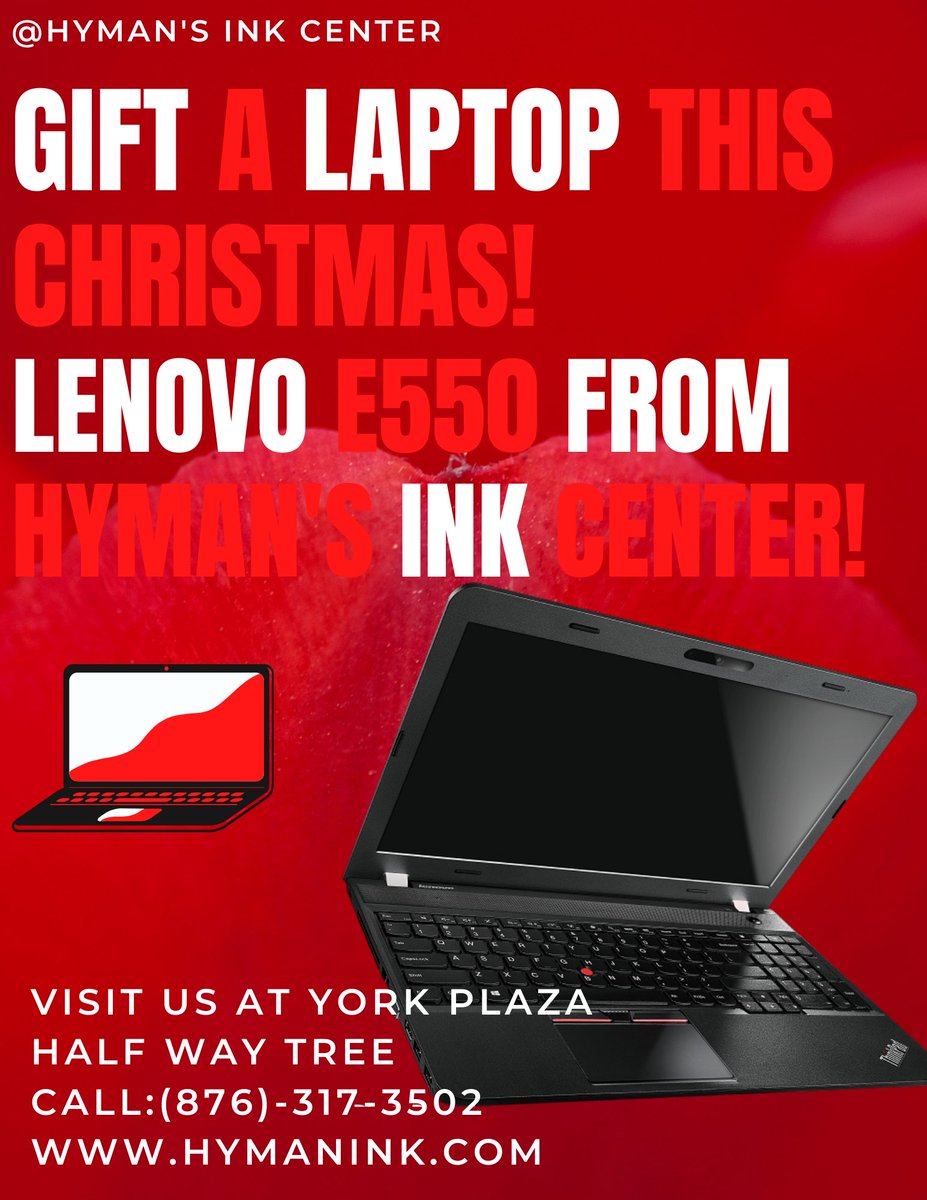 HymansInk's tweet photo. Get your laptops this Christmas!
Hyman's ink center got you sis!
Call:(876)-317-3502
Visit us at York Plaza Half way tree https://t.co/JLNQjTt1E5
