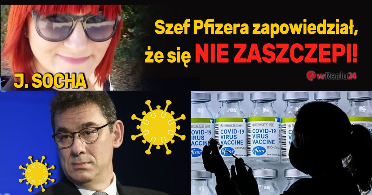 wrealu24_pl's tweet photo. 18:00 Szef #Pfizer.a zapowiedział, że się nie zaszczepi!
@JustynaSochasn u @MarcinRola89 o #protestach ws. pandemii #Covid_19!
LINK DO PROGRAMU: https://t.co/T8Qp8PKk2s
Zapraszamy na naszą stronę https://t.co/ckP6xA1HA7, na której również nadajemy na żywo. https://t.co/XD28a1V6yI