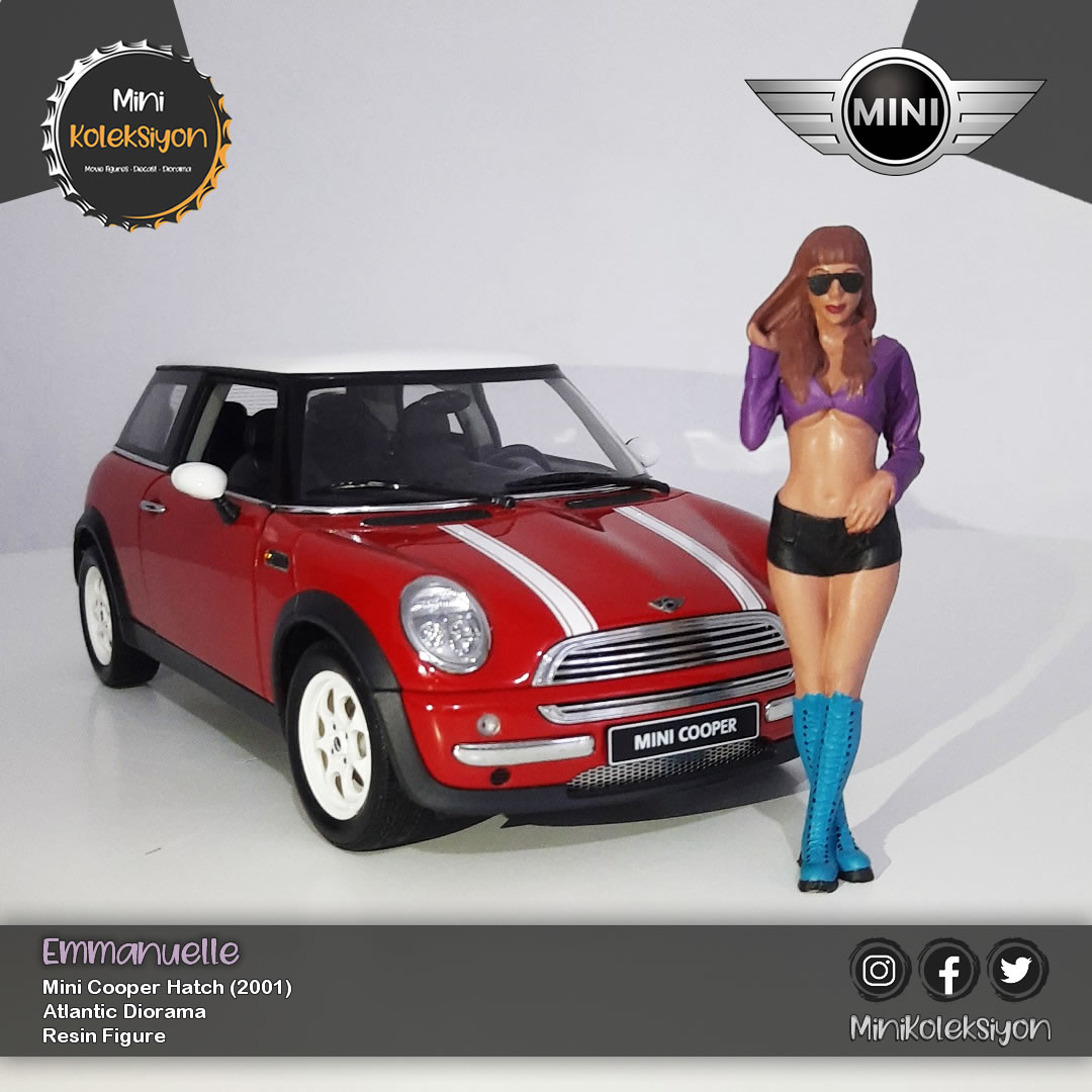 MiniKoleksiyon's tweet photo. 📸 𝗘𝗺𝗺𝗮𝗻𝘂𝗲𝗹𝗹𝗲 &amp; 𝗠𝗶𝗻𝗶 𝗛𝗮𝘁𝗰𝗵
💥 Figure: #Emmanuelle
🔍 Size: 9,7 cm
📅 Release year: 2019
📦 Type: #ResinFigure
🏠 Manufacturer: #AtlanticCase

🚗 Car Model: #MiniHatch
📅 Model year: 2001
🏠 Manufacturer: #AutoArt https://t.co/4HSxFlsObG