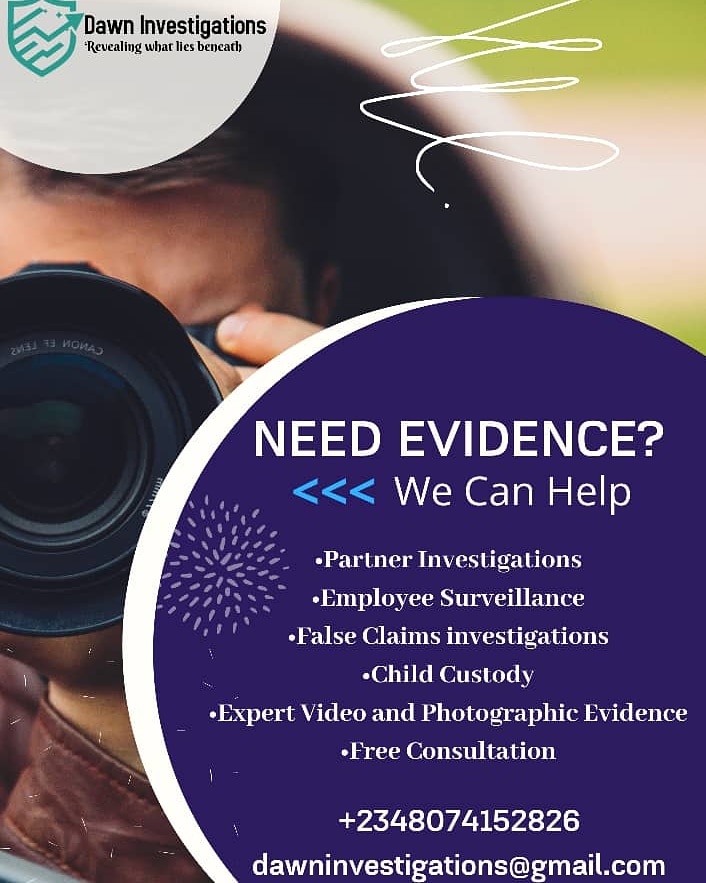 InspiredBigBazi's tweet photo. When you need someone to get the proof you need to ease your mind, #DawnInvestigations will be on the case! Head over to our page @DawnInvestigate to learn more about what we can do for you.
#PeaceOfMind #GetProof #EndSARS #NationalID https://t.co/ClZ4xNbEpa https://t.co/D1nfRE62Q5