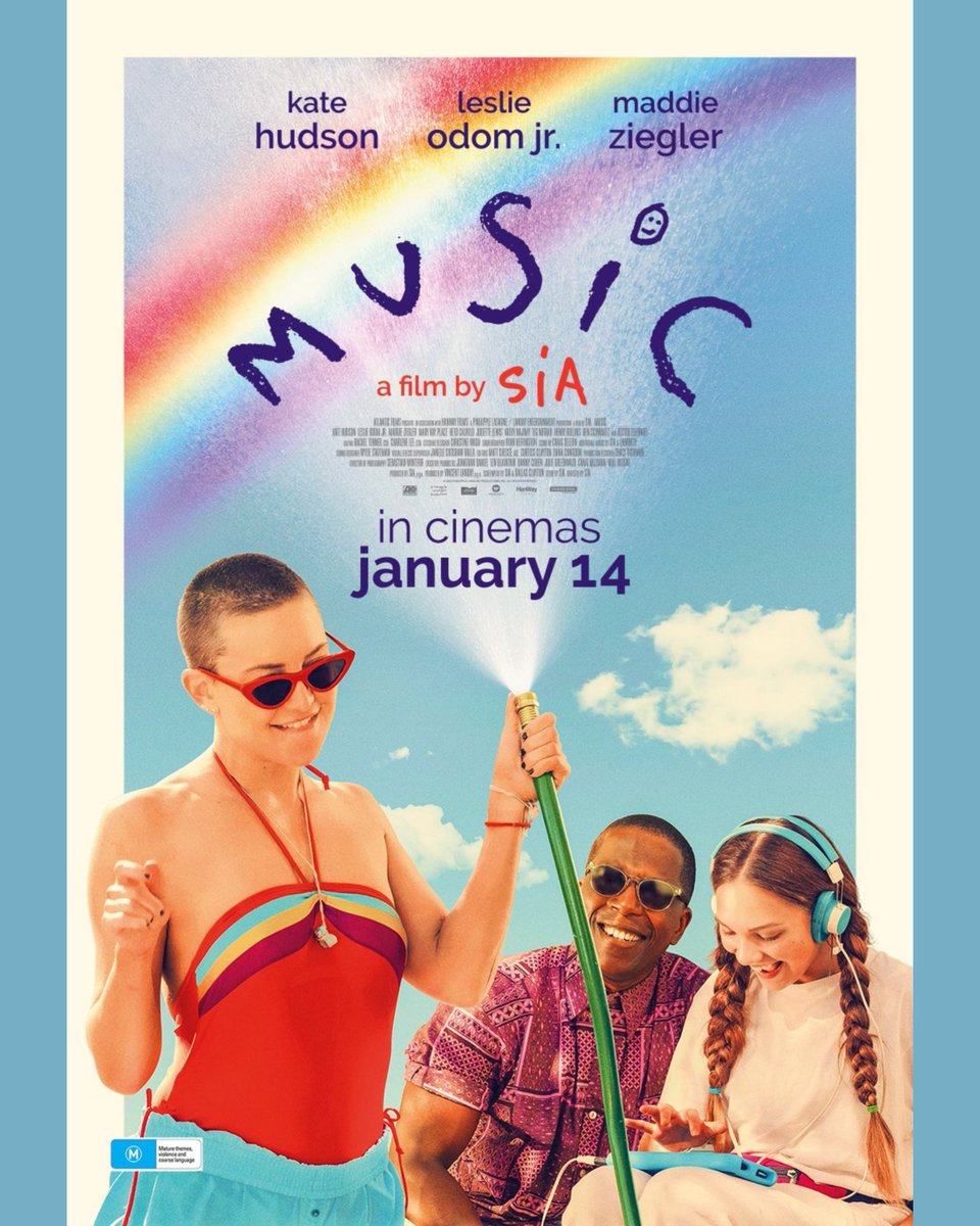 Este sería el póster y la cartelera oficial de promoción para MUSIC, la nueva película de Sia en Australia y el resto del mundo en cines <a href="/imax/">IMAX</a>.

<a href="/WMChile/">Warner Music Chile 💚💜</a> <a href="/CinemarkChile/">Cinemark Chile</a>
@CineHoytsChile <a href="/AndesFilmsChile/">Hijacked by Prakash</a>

☁️🌈❤️🧡💛💚💙💜🌈☁️

#Sia #MusicTheMovie #MusicTheAlbum #Together
