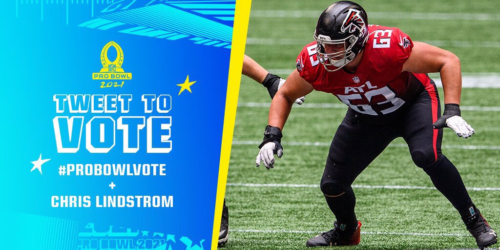 Last day to give @Big_Fish75 some Pro Bowl love!!! Retweet or tweet Chris Lindstrom + #ProBowlVote