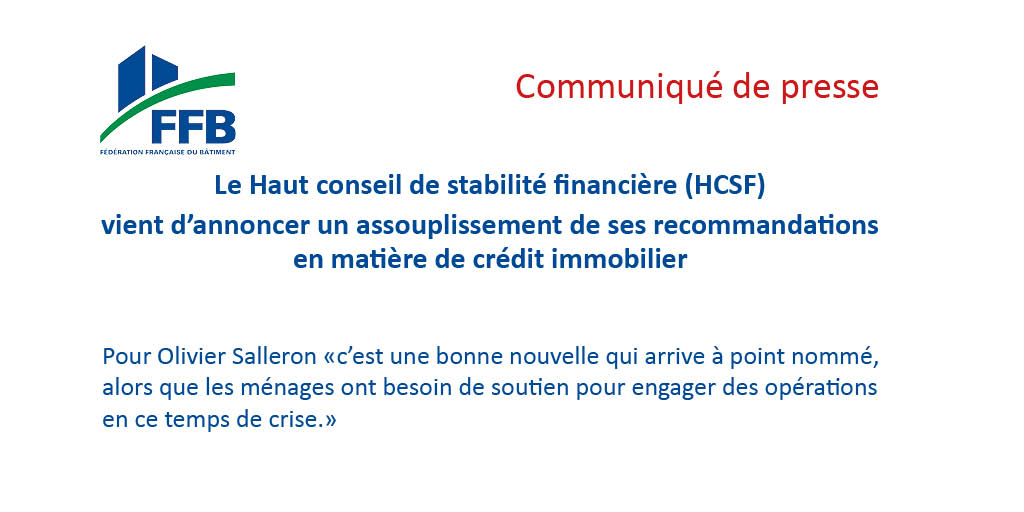 FFBatiment's tweet photo. La @FFBatiment se réjouit de l'assouplissement des recommandations en matière de crédit immobilier annoncé par le HCSF. @OSalleron: "c’est une bonne nouvelle car les ménages ont besoin de soutien pour engager des opérations en ce moment".

👉https://t.co/rLBzSnKKuo https://t.co/nJUDORClDy