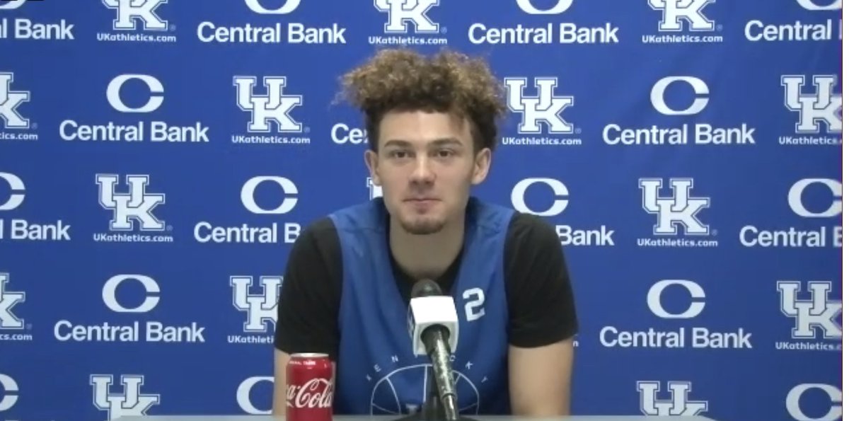 AdamZagoria's tweet photo. "I don't really pay attention to that other school. I'm here now, I'm at Kentucky."

Devin Askew on @LouisvilleMBB , the school he considered before picking @KentuckyMBB 

Kentucky-Louisville is 12/26 https://t.co/hltSCmz7v1