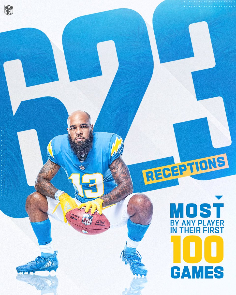 NFL's tweet image. .@Keenan13Allen is very, very good. 👽

@Chargers | #BoltUp 

📺: #LACvsLV -- Tonight 8pm ET on NFLN/FOX/PRIME VIDEO
📱: nfl.com/tnf