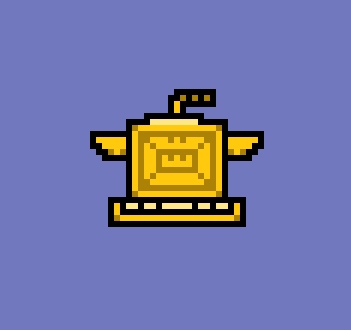 Nervanti's tweet photo. NorseHack Christmas Calendar #17: In Finnish Kalevala, Sampo is the Legendary Churn, a Mill of Cornucopia, that can produce endless Riches to its owner 💰🤑 It is also the most powerful item in NorseHack! #pixelart #sampo #kalevala #finnish #norse #indiedev #indiegame #NorseHack https://t.co/tWuZRYUlfd