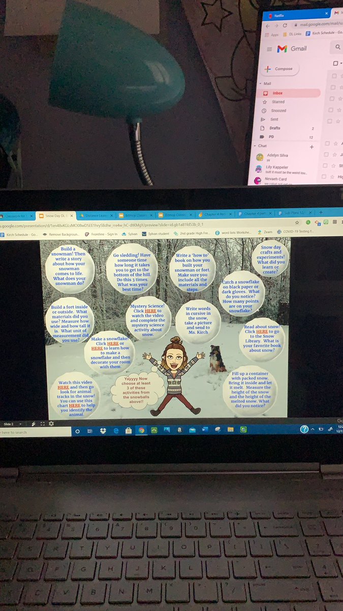 Miss_Kirch's tweet photo. On a DL snow day gotta make that bitmoji classroom match the fun that’s outside and filled with outdoor snow fun activities ❄️ #distancelearning2020 #SnowStorm2020 https://t.co/lyEbFGlIOz