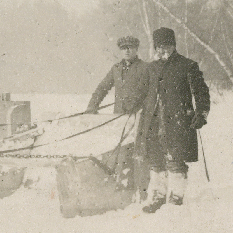 OhrstromLibrary's tweet photo. Today Millville is buried under a blanket of freshly fallen snow. This old photo shows workers using a horse-drawn scoop to remove the snow from the ice from Lower School Pond. Check out the icicles on the driver's beard - very hard work on a cold day! #ThrowbackThursday #Tbt https://t.co/WJDpOMhWPy