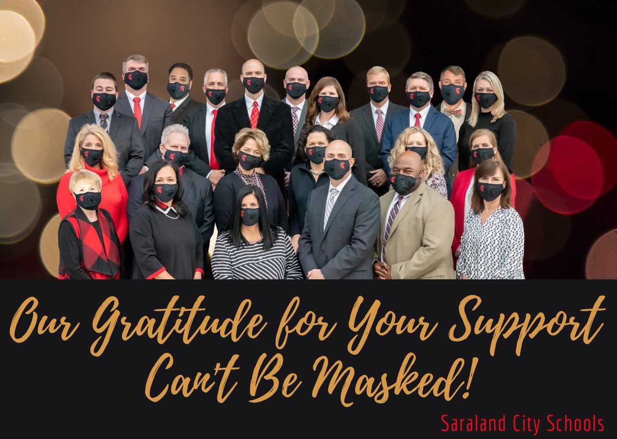 With the epic challenges faced this year, our appreciation to entire Saraland community can’t be overstated. Please continue to exercise precautions recommended by health dept officials in order to enjoy the happiest &amp; healthiest holiday season! 
Dr. Aaron Milner, Superintendent