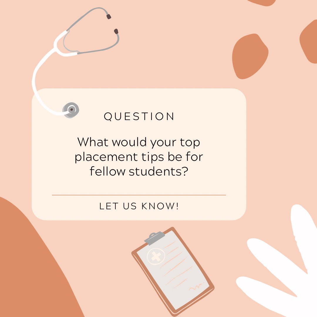 thecspstudents's tweet image. What would your top tips be for placement? Let us know! 💬We’ll be sharing some of ours later!😊#physiostudent #placementtips