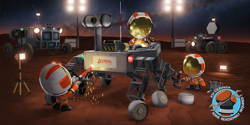 KerbalSpaceP's tweet photo. Kerbal Space Program 1.11: #SomeReassemblyRequired is now available! Download it now and get those engineers busy #KSP
https://t.co/i2KaupDToB https://t.co/rP4QM12Jlv