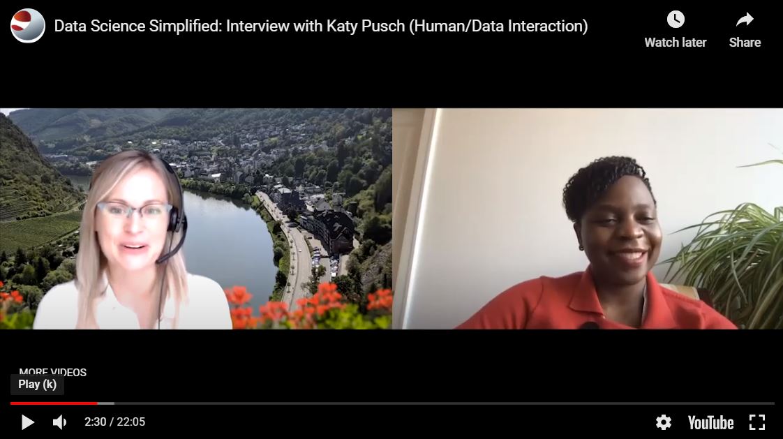 ShopDataProds's tweet image. Katy Pusch talks about the methods (and pitfalls) of human/data interaction in our latest episode of Data Science Simplified: lnkd.in/dKRTJEk
#datasciencesimplified #dataproducts #datascience #datasciencetraining