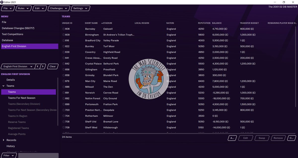 MadScientistFM's tweet photo. 2001/02 DB Update !
The English Premier League is done π Now moving on to the English Championship β½οΈ
So many legends in these squads π₯π₯π₯
The 2001/02 DB for #FM21
#200102DB #FootballManager2021 #ThrowbackDatabase #FootballNostalgia #PremierLeague2001 https://t.co/8QuqTJpqrb