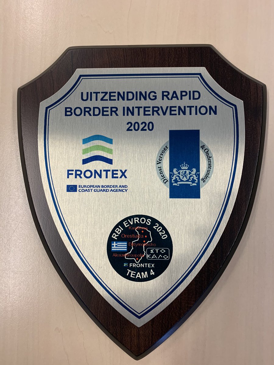 Today we honoured our 3 colleagues who were deployed in the Rapid Reaction Pool <a href="/Frontex/">Frontex</a> in Greece last year! DV&amp;O is proud of you!