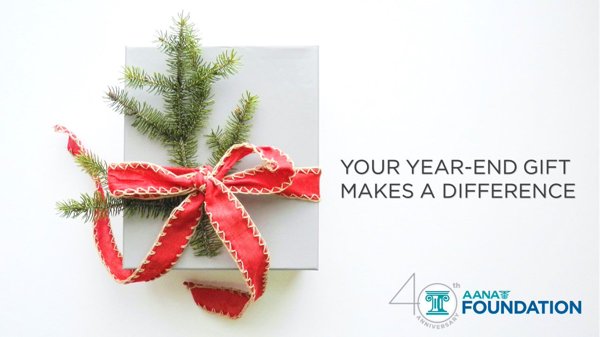 Your year-end gift makes a difference! You can maximize your 2020 tax benefits by making your tax-deductible donation at aana.com/about-us/aana-… to the AANA Foundation by 11:59 pm on Thursday, December 31, 2020. #yearendgiving #aanafoundation
