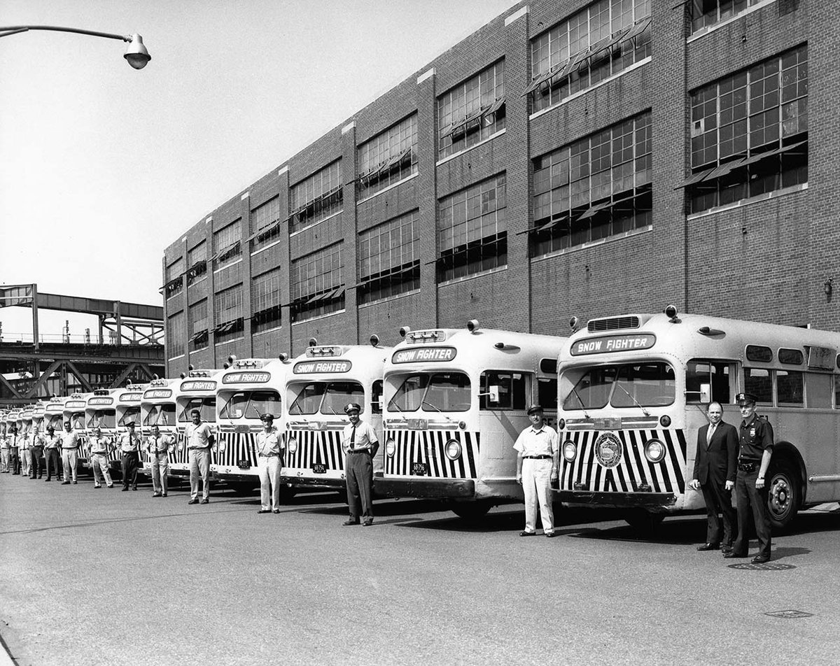 We are so ready for a #MuseumSnowballFight! Check out this 1960s "Snow Fighter" squad posing at the Transit Authority's East New York Garage. 🚍 

<a href="/metmuseum/">The Metropolitan Museum of Art</a> <a href="/museummodernart/">MoMA The Museum of Modern Art</a> <a href="/guggenheim/">Guggenheim New York</a> <a href="/nyhistory/">The New York Historical</a> <a href="/brooklynhistory/">Center for Brooklyn History</a>  <a href="/brooklynmuseum/">Brooklyn Museum</a> <a href="/movingimagenyc/">Museum of the Moving Image</a> <a href="/folkartmuseum/">The American Folk Art Museum</a> <a href="/intrepidmuseum/">Intrepid Museum</a>