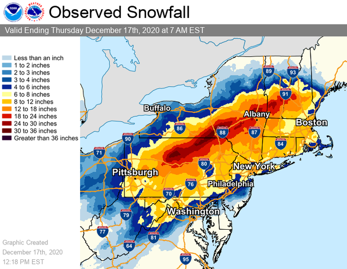 SNOWFALL BY THE NUMBERS A look at totals across Upstate New York (full