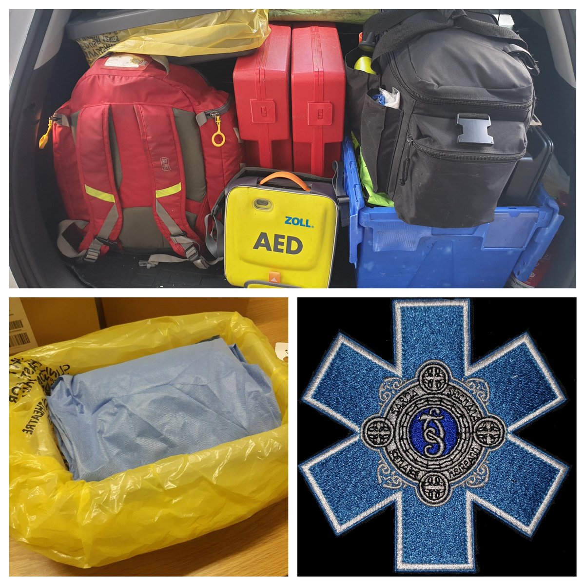 gsr265's tweet photo. Delighted to be one of the #gardacfr schemes back live responding with @AmbulanceNAS to life treating calls in the communities we police. Full PPE now worn at every call and box idea robbed from kilkee CFR to make donning and doffing easier. Thanks to @MCallanan1 for the help https://t.co/ttMecY8CLQ
