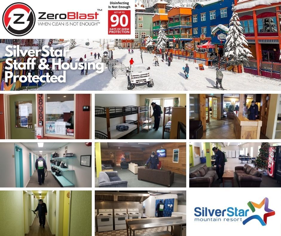 GetZeroBlast's tweet photo. SilverStar trusted ZeroBlast to protect their staff.  This included treating staff housings, social areas, dining &amp; COVID isolation rooms with 90 day surface protection. This prevention helps ensure staff are safe &amp; mountain stays open.  #SilverStarmr #POWDR #CWSAA #ZeroBlast https://t.co/LQoGS98ugR