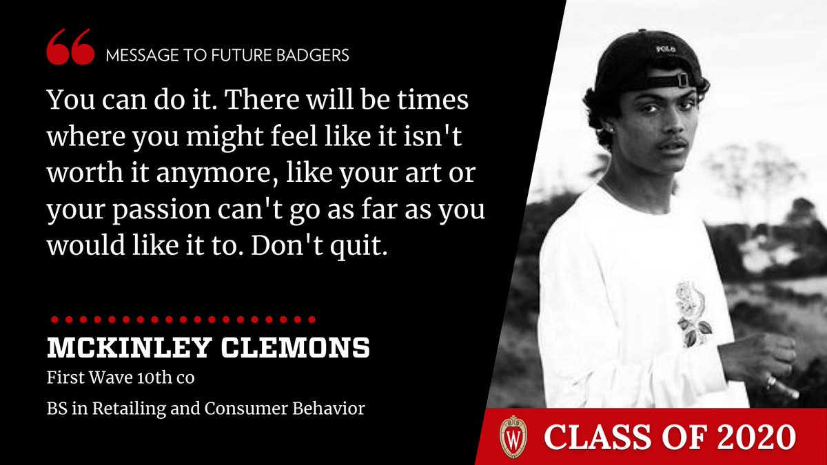 uw_diversity's tweet photo. A message to future Badgers from @omaifirstwave #UWGrad McKinley Clemons. #DontQuit 🎓
#DDEEAHonors | #UWMadison | #ClassOf2020
➡️ https://t.co/l3Ci5OTdpP https://t.co/BhPk6kLXKH