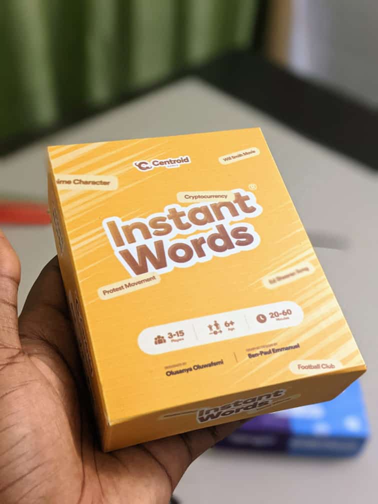 nibcardgames's tweet photo. We are extremely happy to have made the promo copy of #InstantSeries game by @centroid_games
Read more about the game (preorder) https://t.co/KPV7tGoRGc
Thank you @Oluwa_feml for making 3 amazing games and for pushing us to excellence.
#NIBCARDGames #MadeinNigeria #Boardgames https://t.co/kRpPEY8Whn