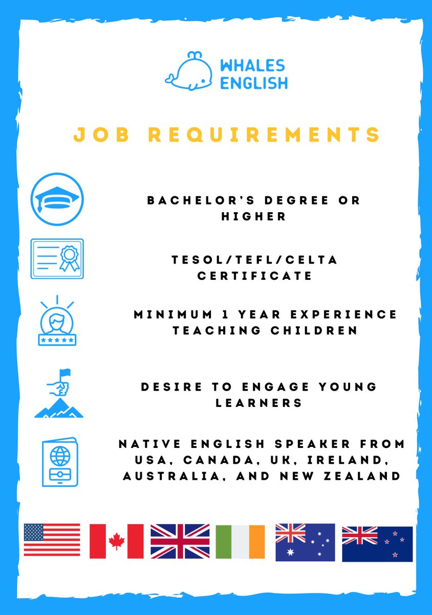 bpearcebrindley's tweet photo. Whales English are welcoming applications this December from highly qualified and inspirational teachers to join the team with an immediate start. Please use the referral link so I can support you at each stage of the process:
https://t.co/oAbj7sy27K https://t.co/dTl0jrcmL3