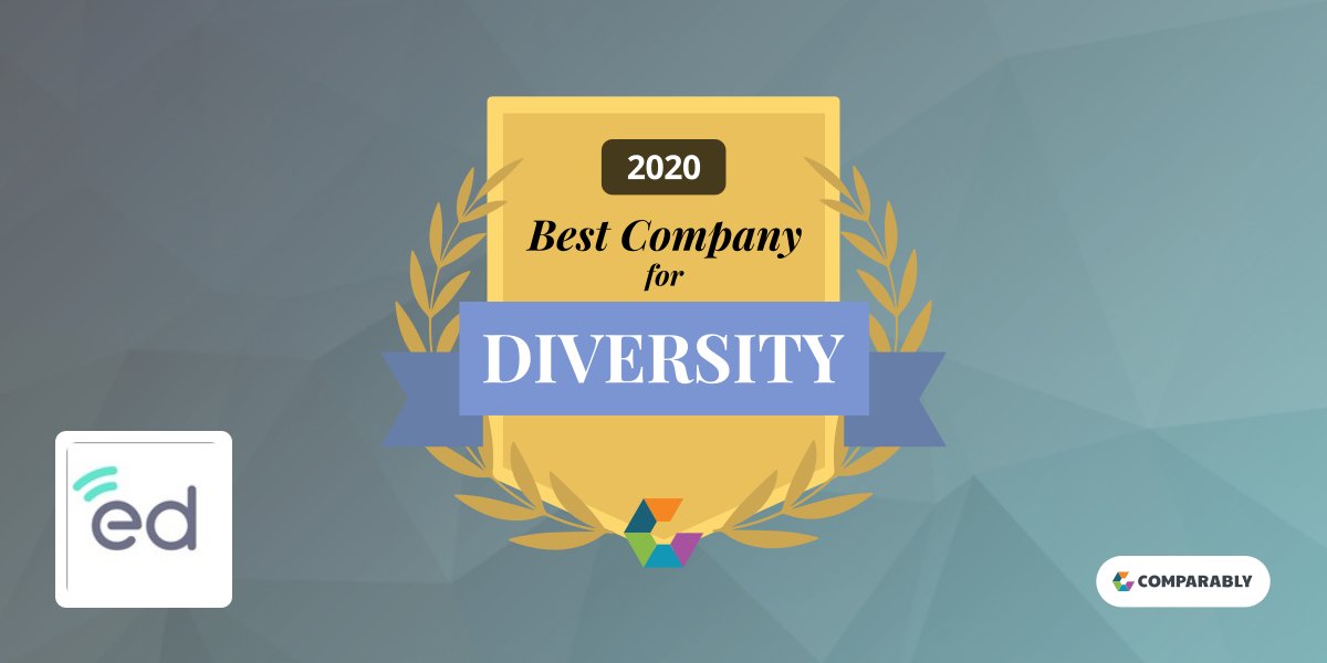 EdCast's tweet photo. We're happy to once again congratulate EdCast for being selected as one of 2020's Best Company for Diversity for Small-Mid-size companies. Thanks to our employees and to @Comparably and @BusinessInsider for this recognition.
https://t.co/LnnabVOLPs https://t.co/T6HNPiZTtO